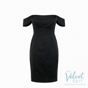 Milly Ari Off-Shoulder Black Cocktail Dress Size 6